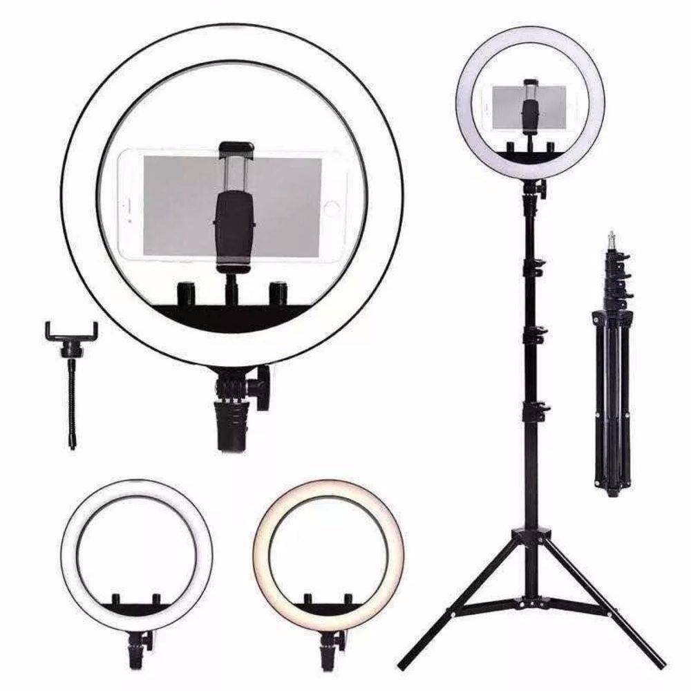 Ring Light Usb 12'' RK42 com Tripé e Suporte - Iluminador de Led 
