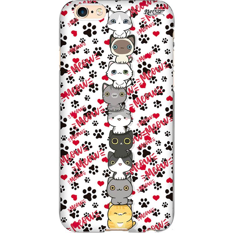 Capa Silicone NetCase Vazada Gatos em Pilha