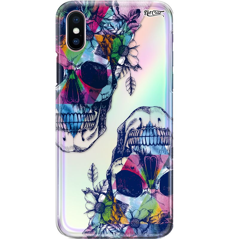 Capa Silicone NetCase Holográfica Skull Above and Below