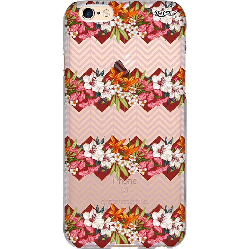 Capa Silicone NetCase Vazada Padrão de Flores Zig Zag