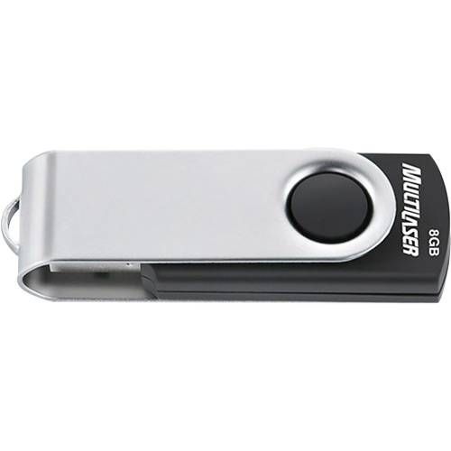 Pen Drive Multilaser 8GB - Preto com Prata