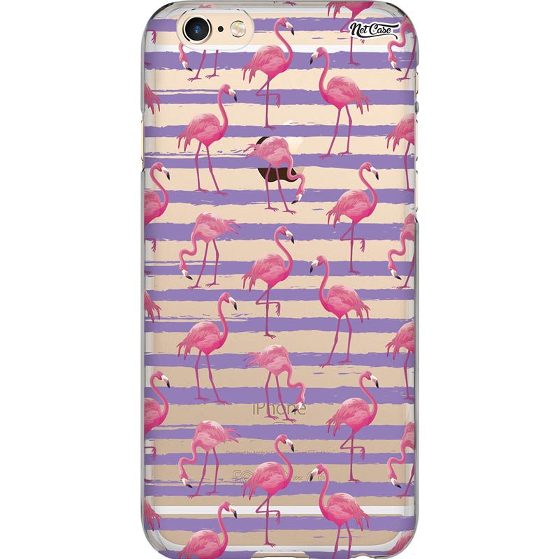 Capa Silicone NetCase Vazada Flamingos Faixas