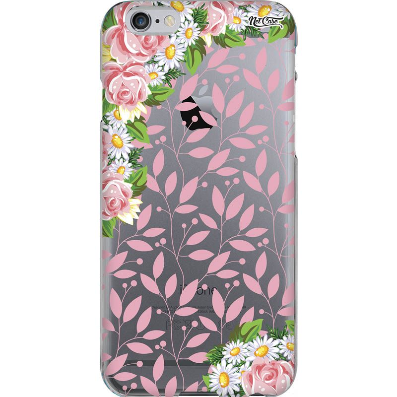 Capa Silicone NetCase Vazada Arranjos Margaridas e Rosas