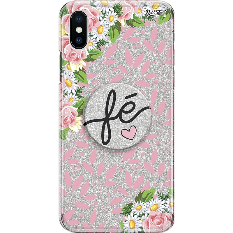 Capa Netcase Glitter + Pop 3in1 Prata - Arranjos Margaridas e Rosas