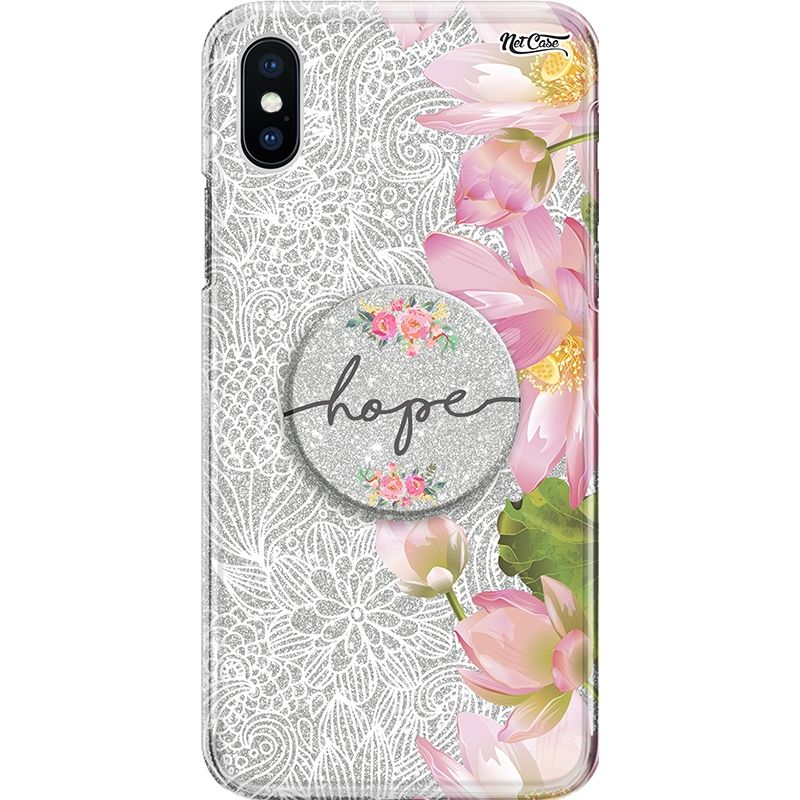 Capa Netcase Glitter + Pop 3in1 Prata - Mandala Renda: Flowers Bloom