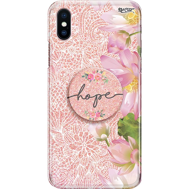 Capa Netcase Glitter + Pop 3in1 Rosê - Mandala Renda: Flowers Bloom