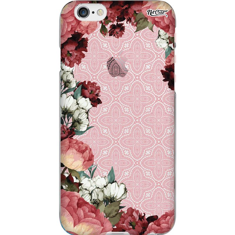 Capa Silicone NetCase Vazada Floral Vermelho