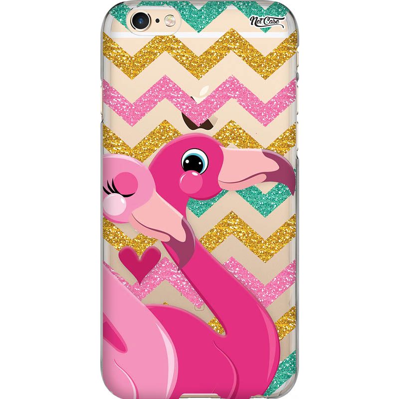 Capa Silicone NetCase Vazada Flamingos Zig Zag