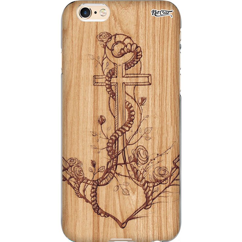 Capa Silicone NetCase Chapada Madeira Âncora Gravura