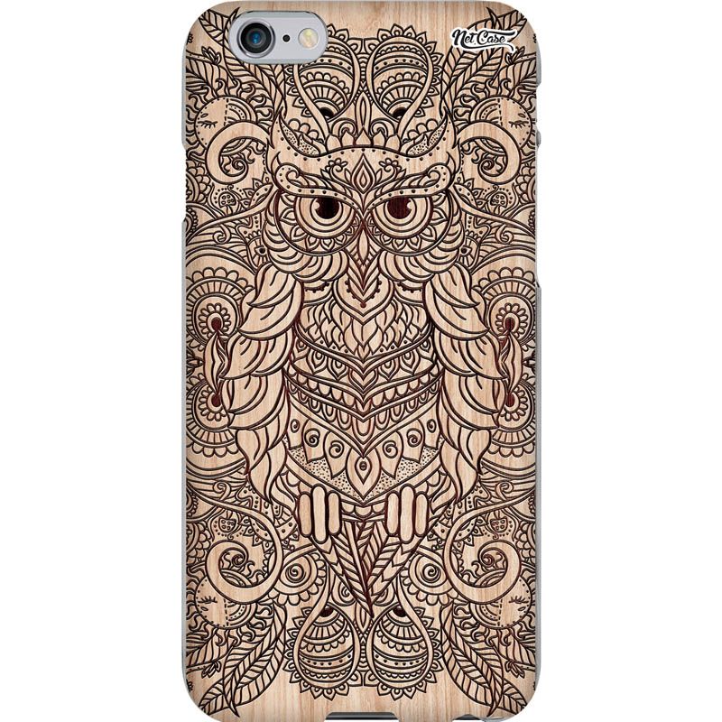 Capa Silicone NetCase Chapada Madeira Coruja Mandala