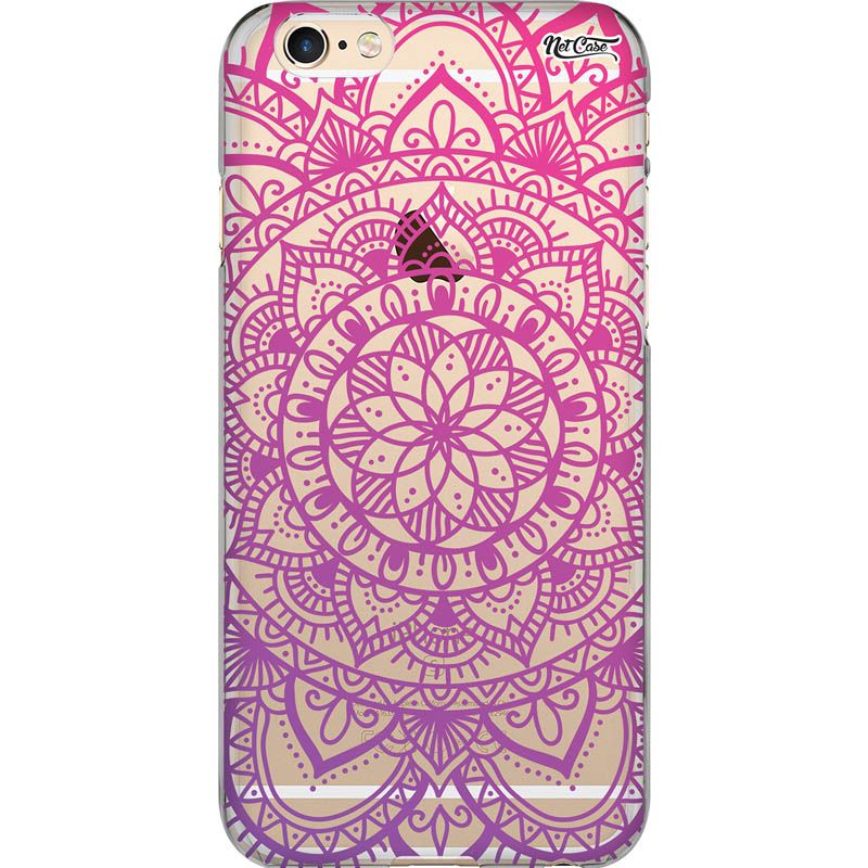 Capa Silicone NetCase Vazada Mandala Pink e Violeta