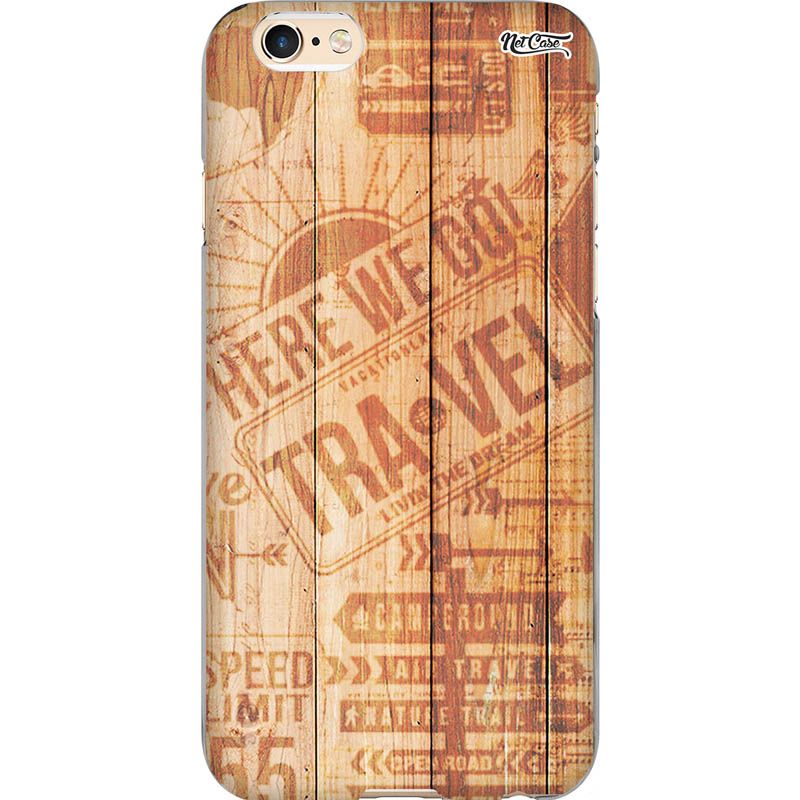 Capa Silicone NetCase Chapada Madeira Gravura Placas