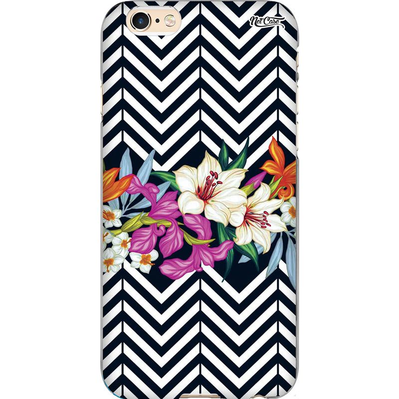 Capa Silicone NetCase Chapada Summer Flowers: Zig Zag Black and White