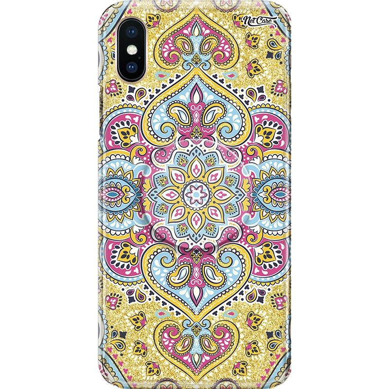 Capa Netcase Glitter + Pop 3in1 Dourado - Mandala Vitral
