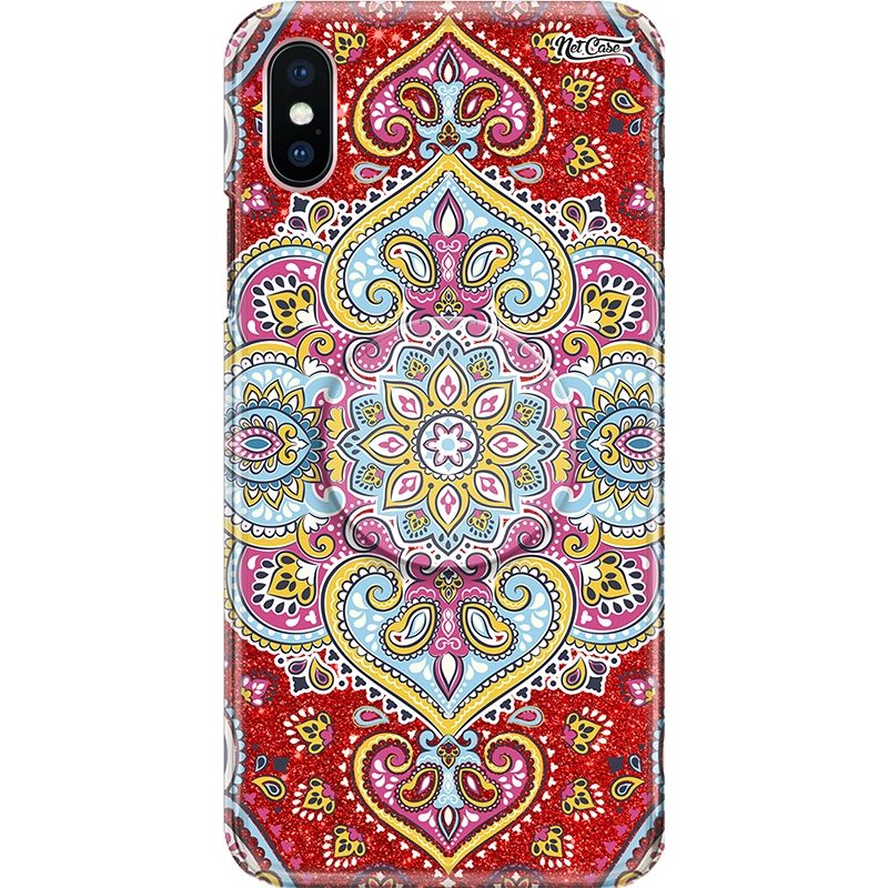 Capa Netcase Glitter + Pop 3in1 Vermelho - Mandala Vitral