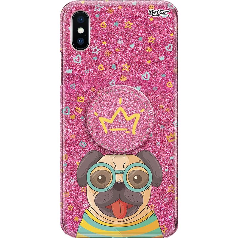 Capa Netcase Glitter + Pop 3in1 Pink - King Pug