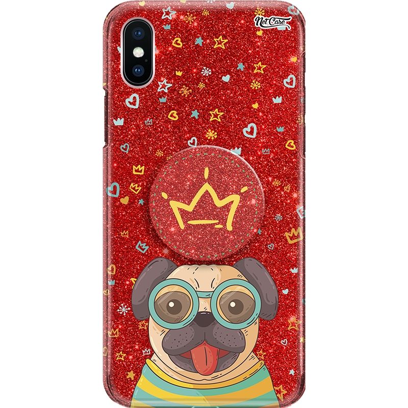 Capa Netcase Glitter + Pop 3in1 Vermelho - King Pug