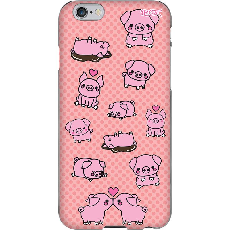 Capa Silicone NetCase Chapada Porquinhos Póa Rosa