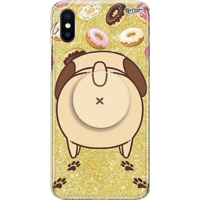 Capa Netcase Glitter + Pop 3in1 Dourado - Donuts and Pug Paws