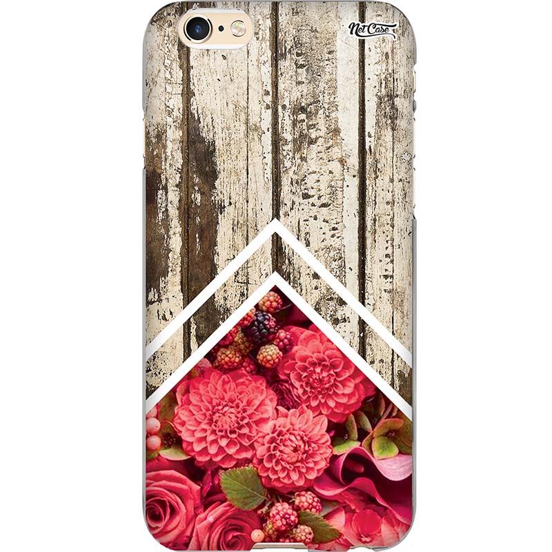 Capa Silicone NetCase Chapada Madeira Triângulo Red Flowers and Fruits