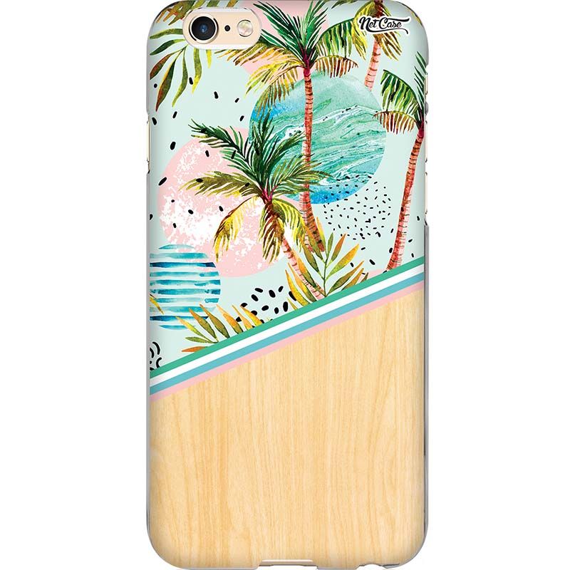 Capa Silicone NetCase Chapada Madeira Degradê Coqueiros