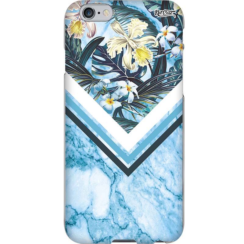 Capa Silicone NetCase Chapada Triângulo Mármore Flores Azul