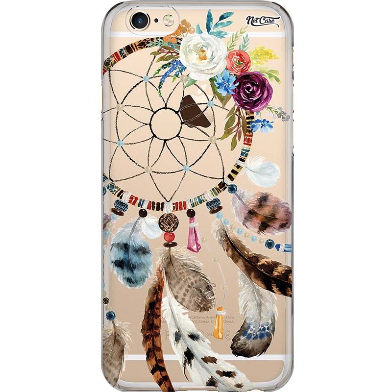 Capa Silicone NetCase Transparente Filtro Penas e Flores