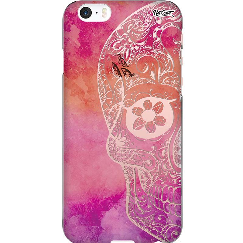 Capa Silicone NetCase Chapada Pintura Caveira Mexicana Renda