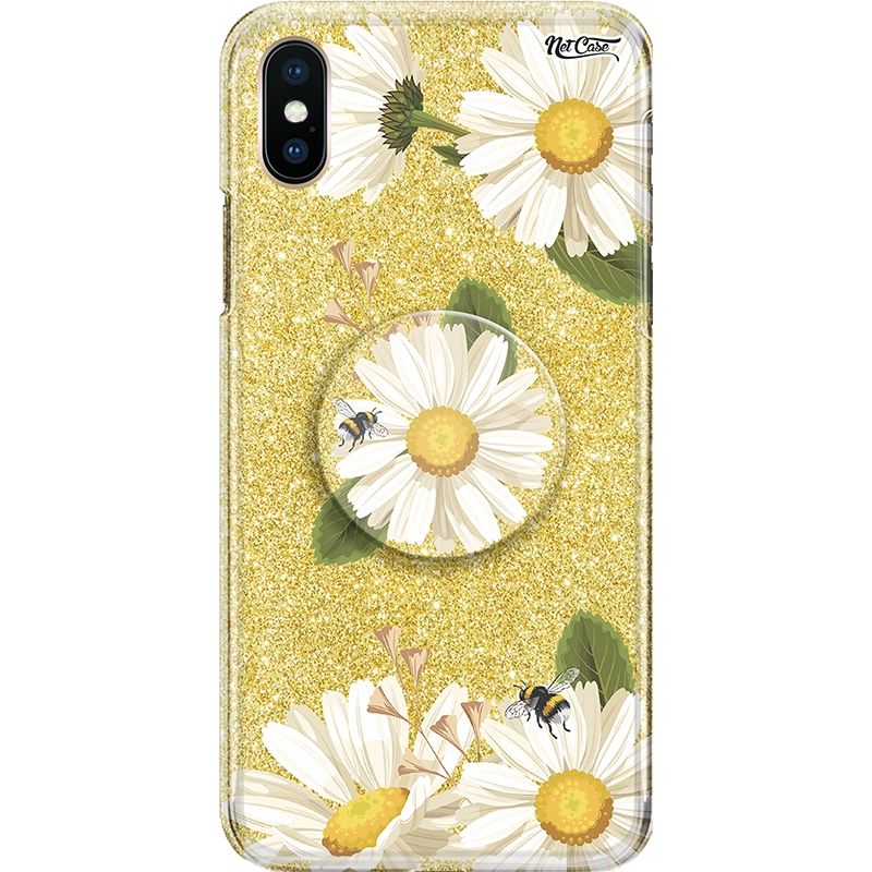 Capa Netcase Glitter + Pop 3in1 Dourado - Daisies and Bees