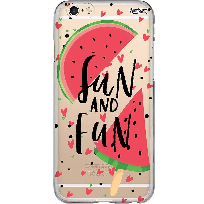 Capa Silicone NetCase Transparente Melancia Fun and Fun