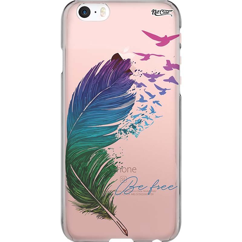 Capa Silicone NetCase Transparente Pena Pássaros Be Free
