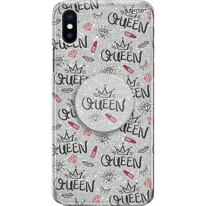 Capa Netcase Glitter + Pop 3in1 Prata - Queen
