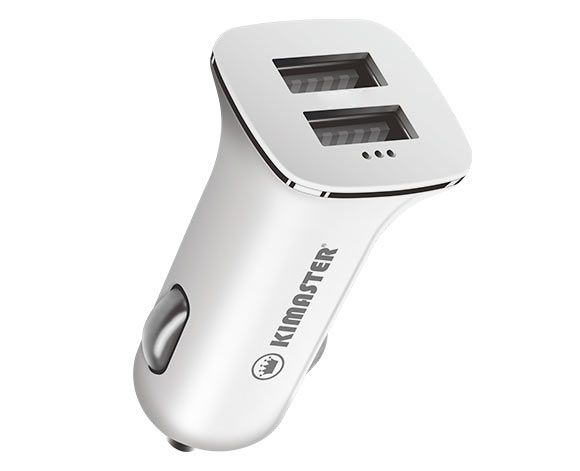 Carregador Veicular Kimaster Usb Duplo Universal - CV206 - Branco