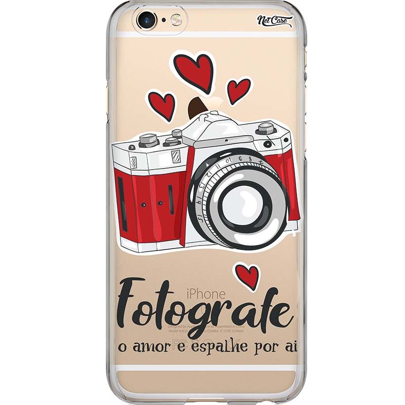 Capa Silicone NetCase Transparente Câmera 'Fotografe o Amor'