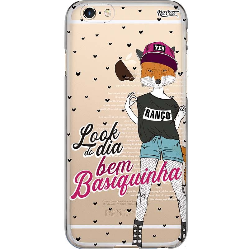 Capa Silicone NetCase Transparente 'Look do Dia Bem Basiquinha'