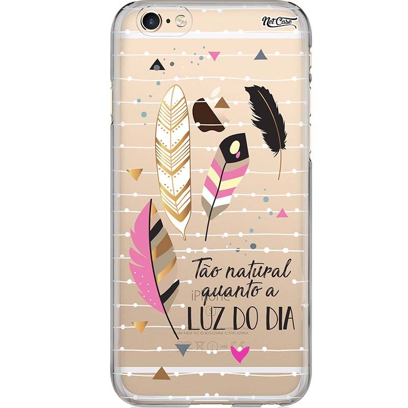 Capa Silicone NetCase Transparente Penas 'Tão Natural Quanto a Luz do Dia'