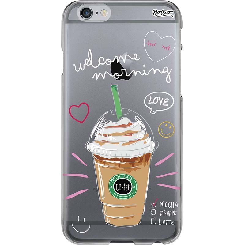 Capa Silicone NetCase Transparente Welcome Morning: Mocha Coffee