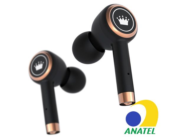 Fone de Ouvido Bluetooth Kimaster TWS100 - Preto c/ Dourado