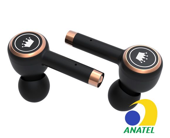 Fone de Ouvido Bluetooth Kimaster TWS100 - Preto c/ Dourado