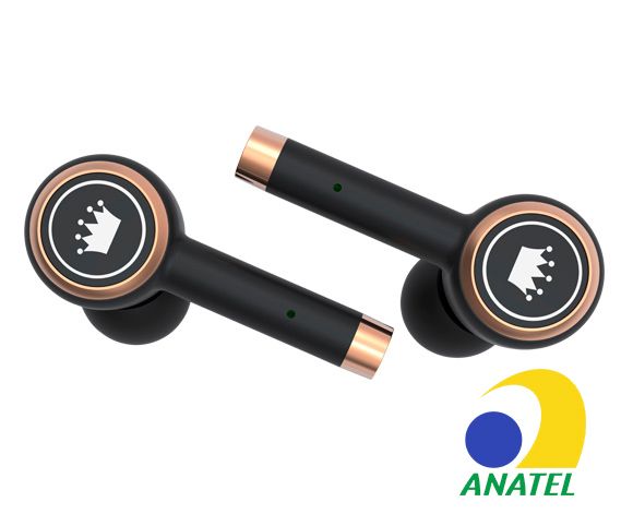 Fone de Ouvido Bluetooth Kimaster TWS100 - Preto c/ Dourado