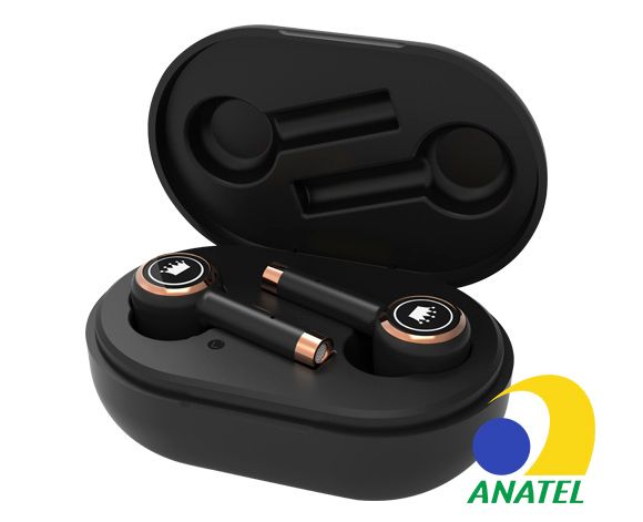 Fone de Ouvido Bluetooth Kimaster TWS100 - Preto c/ Dourado