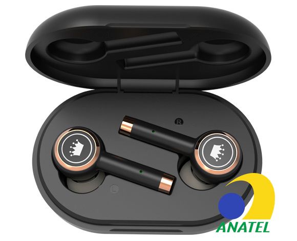 Fone de Ouvido Bluetooth Kimaster TWS100 - Preto c/ Dourado
