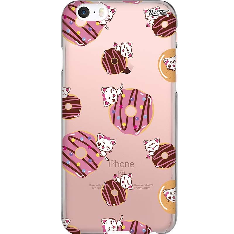 Capa Silicone NetCase Transparente Donut Cat