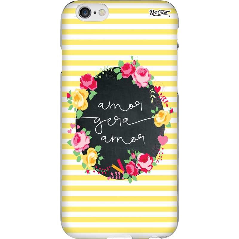 Capa Silicone NetCase Chapada Floral Listras ''Amor Gera Amor''