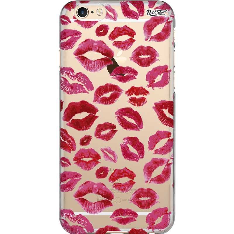 Capa Silicone NetCase Transparente Marcas de Batom