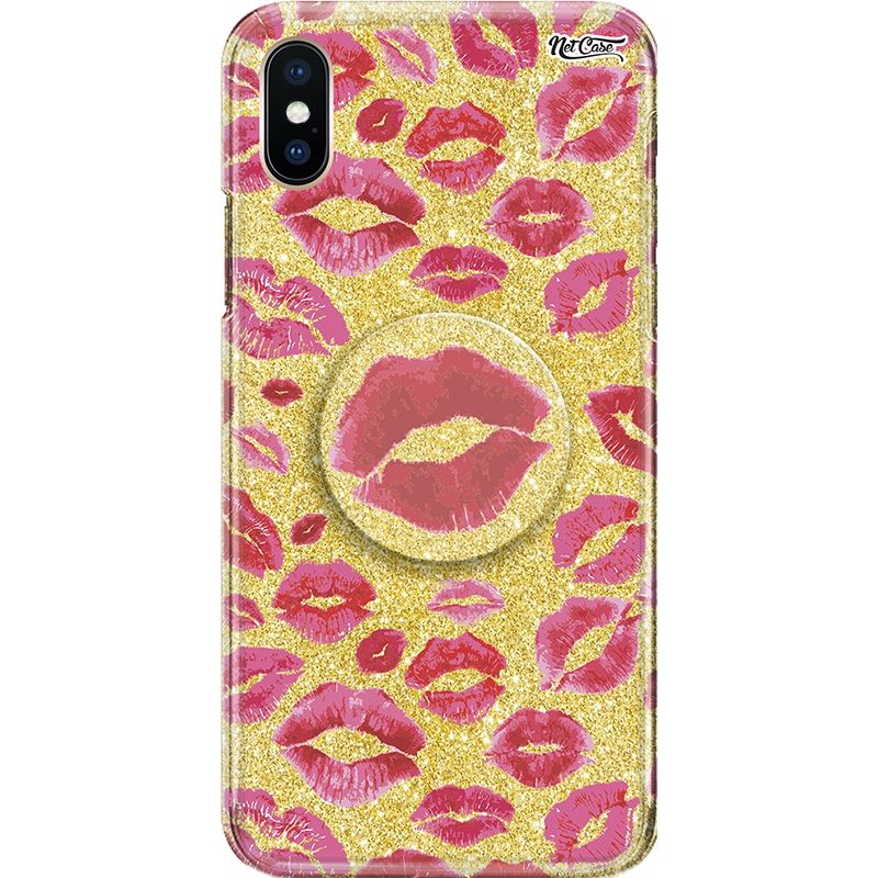 Capa Netcase Glitter + Pop 3in1 Dourado - Marcas de Batom