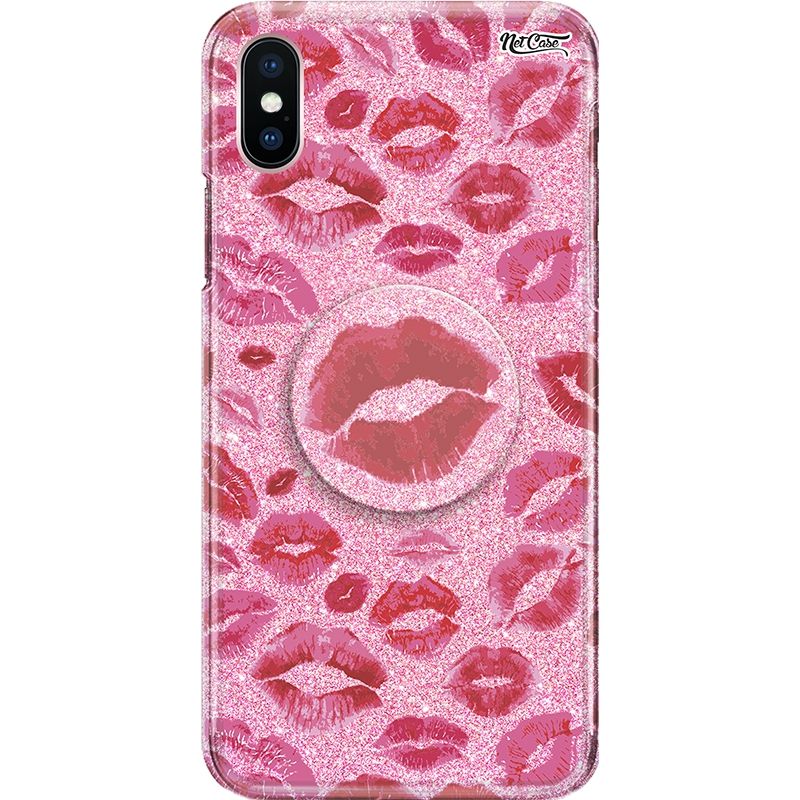 Capa Netcase Glitter + Pop 3in1 Rosa - Marcas de Batom