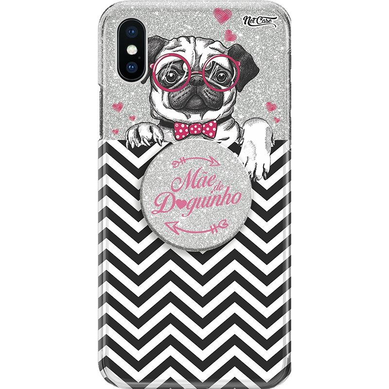 Capa Netcase Glitter + Pop 3in1 Prata - ---->Mãe de Doguinho<----