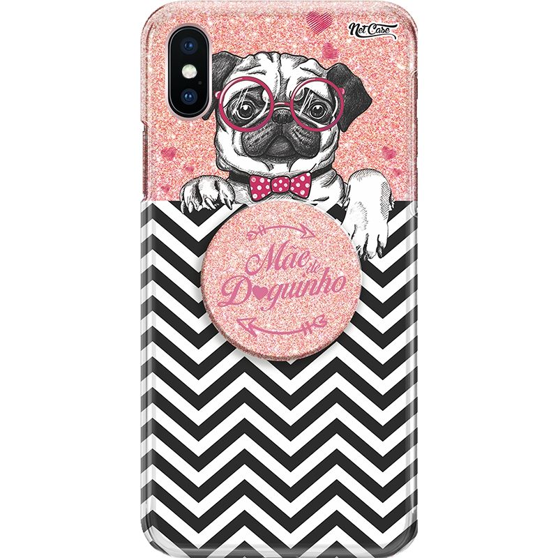 Capa Netcase Glitter + Pop 3in1 Rosê - ---->Mãe de Doguinho<----