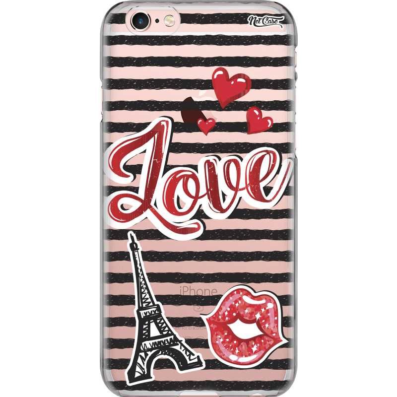 Capa Silicone NetCase Transparente Love Torre Eiffel